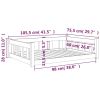 Dog Bed 41.5"x29.7"x11" Solid Wood Pine